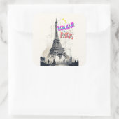 Bonjour Colorful Paris Quadratischer Aufkleber (Tasche)