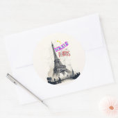 Bonjour Colorful Paris Runder Aufkleber (Umschlag)