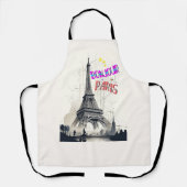 Bonjour Colorful Paris Schürze (Vorderseite)