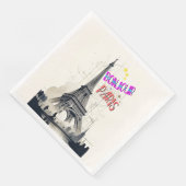 Bonjour Colorful Paris Serviette (Ecke)