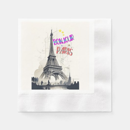 Bonjour Colorful Paris Serviette (Vorderseite)