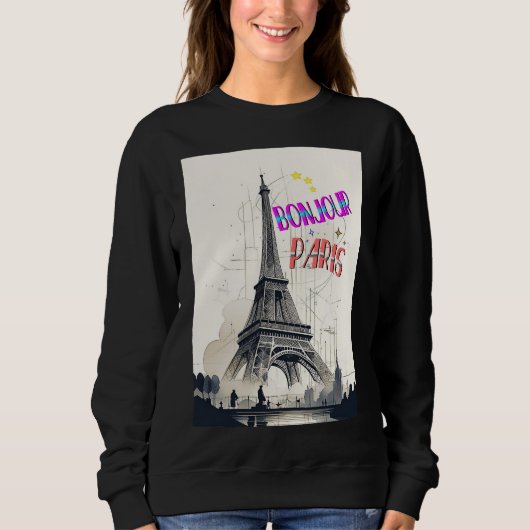 Bonjour Colorful Paris Sweatshirt (Vorderseite)