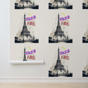 Bonjour Colorful Paris Tapete