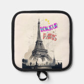 Bonjour Colorful Paris Topflappen (Vorderseite)