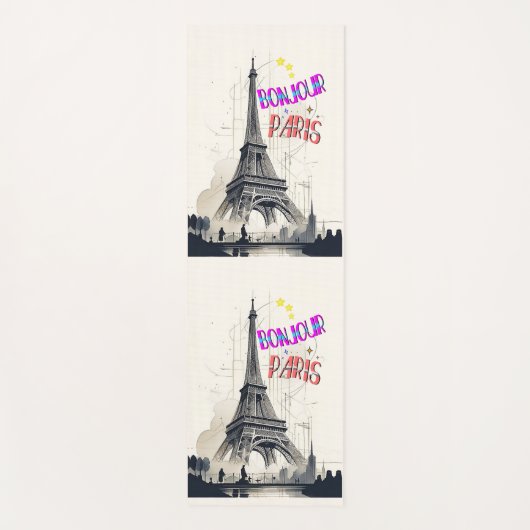 Bonjour Colorful Paris Yogamatte (Vorderseite)