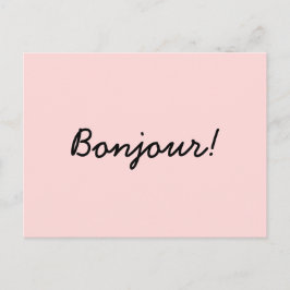 Bonjour Cream Ivory Modern Script Design Postkarte