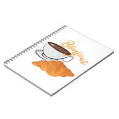 Bonjour Croissant Coffee Breakfast - French Café Notizblock (Linke Seite)