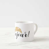 Bonjour Croissant Patissier niedlich kawaii Espressotasse (Vorderseite Rechts)