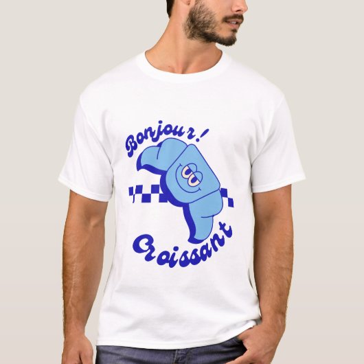 Bonjour croissant T-Shirt (Vorderseite)