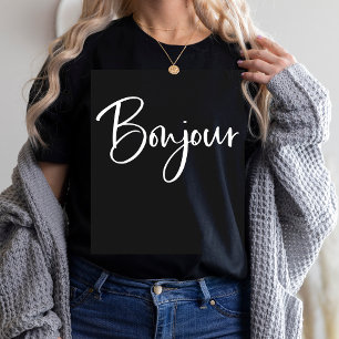 Bonjour  Elegantes und modernes französisches Skr T-Shirt