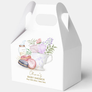 Bonjour Floral Macarons Milk Tea Baby Dusche Geschenkschachtel