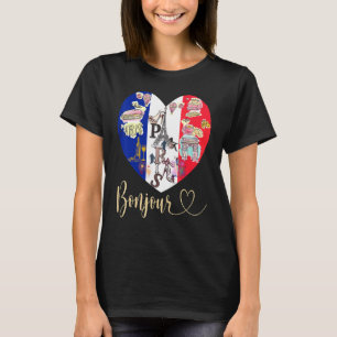 Bonjour France I Liebe Paris Französisch Flaggenst T-Shirt