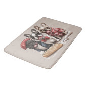 Bonjour French Bulldogs Badematte (Schrägansicht)