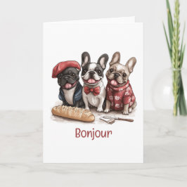 Bonjour French Bulldogs Karte