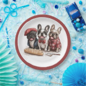 Bonjour French Bulldogs Pappteller (Party)