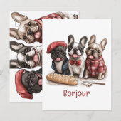 Bonjour French Bulldogs Postkarte (Vorne/Hinten)