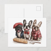 Bonjour French Bulldogs Postkarte (Vorne/Hinten)