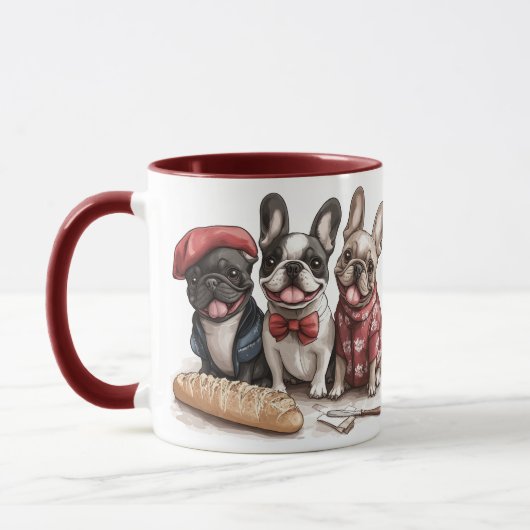 Bonjour French Bulldogs Tasse (Links)