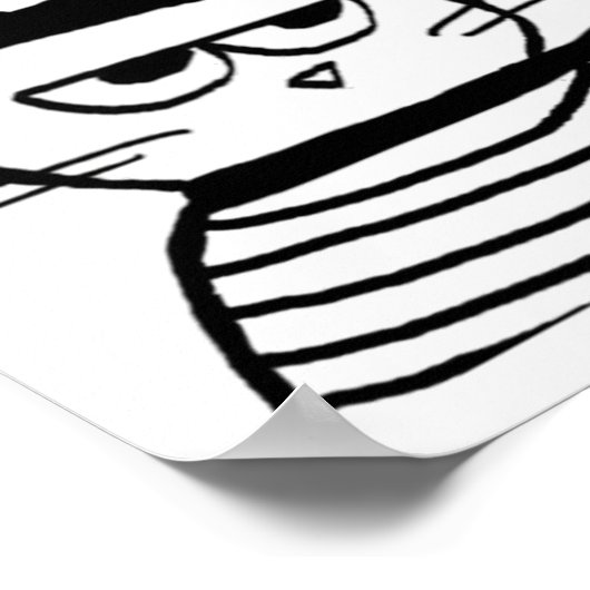 Bonjour French Cat Funny Poster (Ecke)