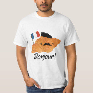 Bonjour French Croissant - Frankreich Funny Food T-Shirt