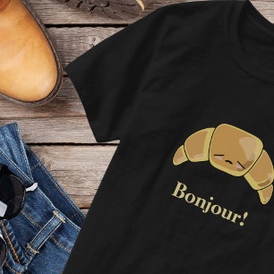 Bonjour French Croissant Funny Kawaii Typ Pastry T-Shirt