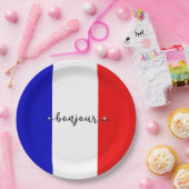 Bonjour French Flag Colors Pappteller (Party)