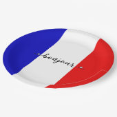 Bonjour French Flag Colors Pappteller (Schrägansicht)