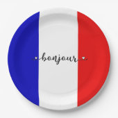 Bonjour French Flag Colors Pappteller (Vorderseite)
