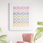 Bonjour French Hello Pastel Typografy Artwork Künstlicher Leinwanddruck<br><div class="desc">Bonjour French Hello Pastel Typografy Artwork</div>
