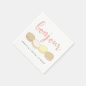 Bonjour French Macarons Brautparty Serviette (Ecke)