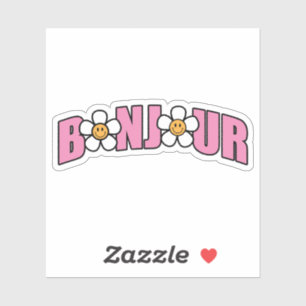 Bonjour, guter Morgen auf Französisch Aufkleber