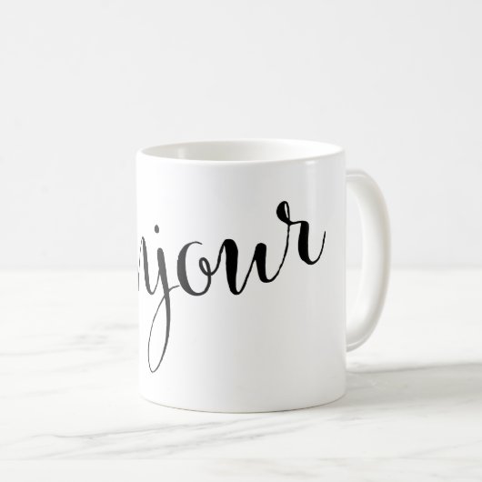 Bonjour Guter Morgen Französische Tasse (VorderseiteRechts)
