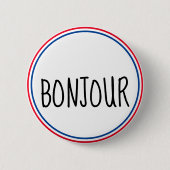 Bonjour hallo en Francais Button (Vorderseite)