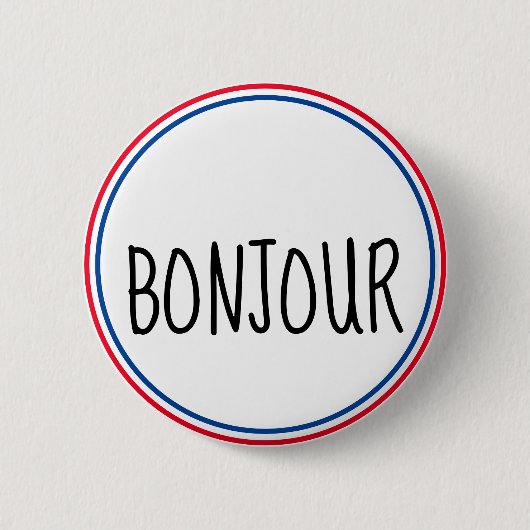 Bonjour hallo en Francais Button (Vorderseite)