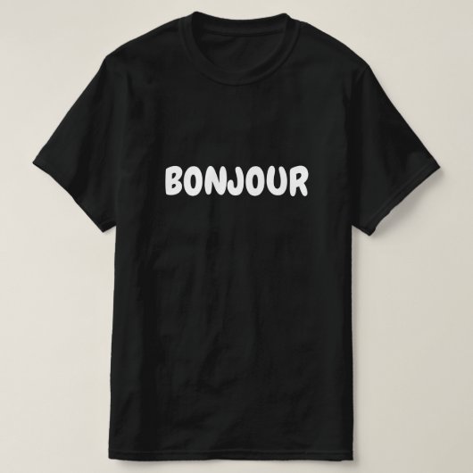 Bonjour, hallo, französisch T-Shirt (Design vorne)