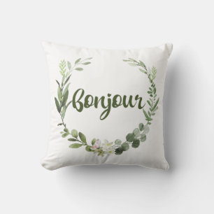 Bonjour Hello French Kissen