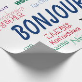 Bonjour Hello Languages World Travel Colorful Geschenkpapier (Ecke)