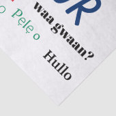 Bonjour Hello Languages World Travel Colorful Seidenpapier (Detail)