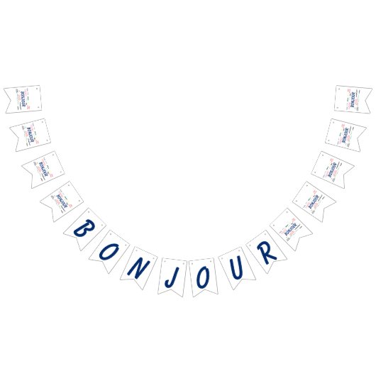 Bonjour Hello Languages World Travel Colorful Wimpelkette (Alle)