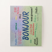 Bonjour Hello many Languages World Colorful Puzzle (Vertikal)