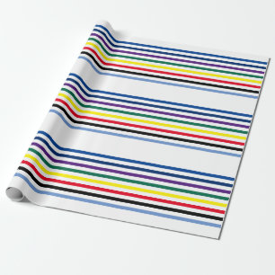 Bonjour Hello Multiple Langupes Stripes Geschenkpapier