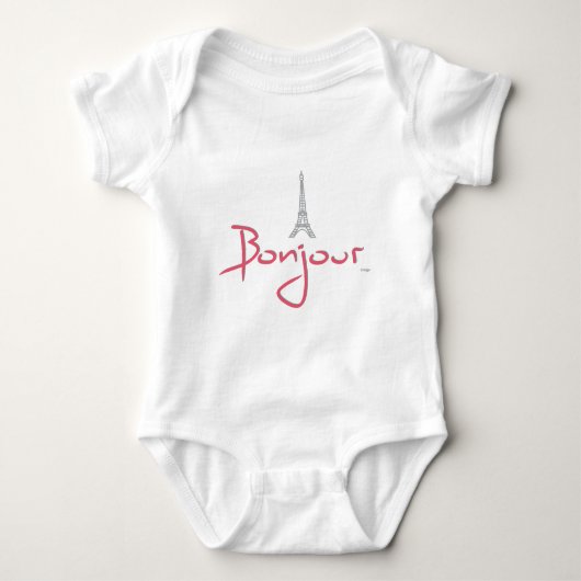 Bonjour (Hello) Paris Baby Strampler (Vorderseite)