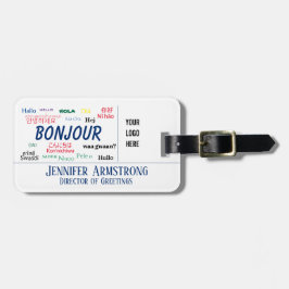 Bonjour Hello World Travel Languages Colorful Name Gepäckanhänger