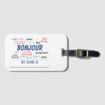 Bonjour Hello World Travel Languages Colorful Name