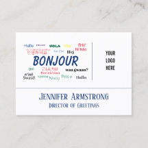 Bonjour Hello World Travel Languages Colorful Name