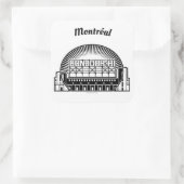 Bonjour Hi Montréal Quadratischer Aufkleber (Tasche)
