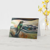 Bonjour II Kolibri-Gruß-Karte Karte (Gelbe Blume)