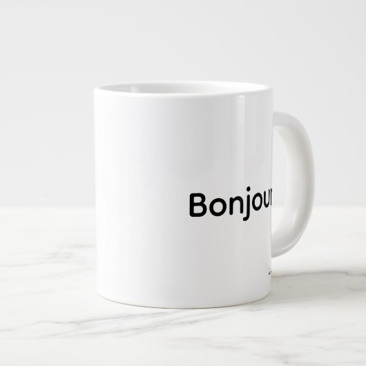 Bonjour! Jumbo-Tasse (Vorderseite Rechts)