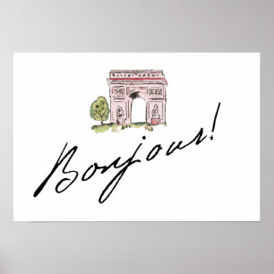 Bonjour! Kostenvoranschlag Mit Arc de Triomphe Poster