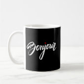 Bonjour mit einem roten Herz Kaffeetasse (Links)